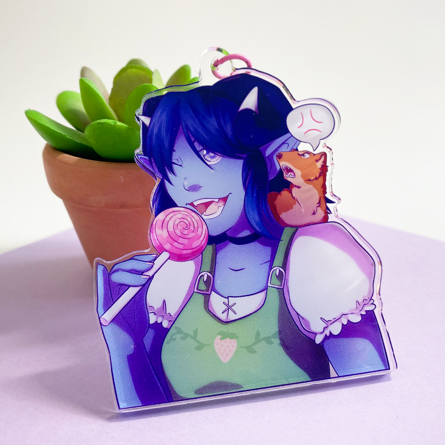 Strawberry Jester Bundle (Print, Keychain, and Post-it)