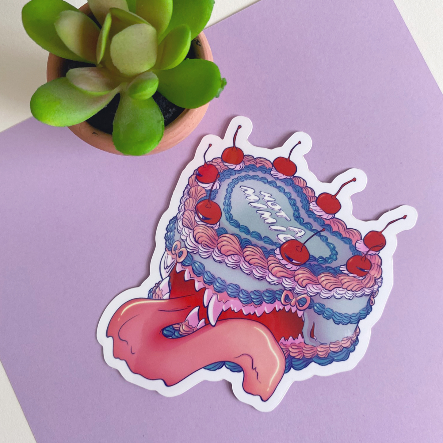 I swear its just a Cute Cake Bundle NOT a Mimic (Print, Sticker, & Keychain)
