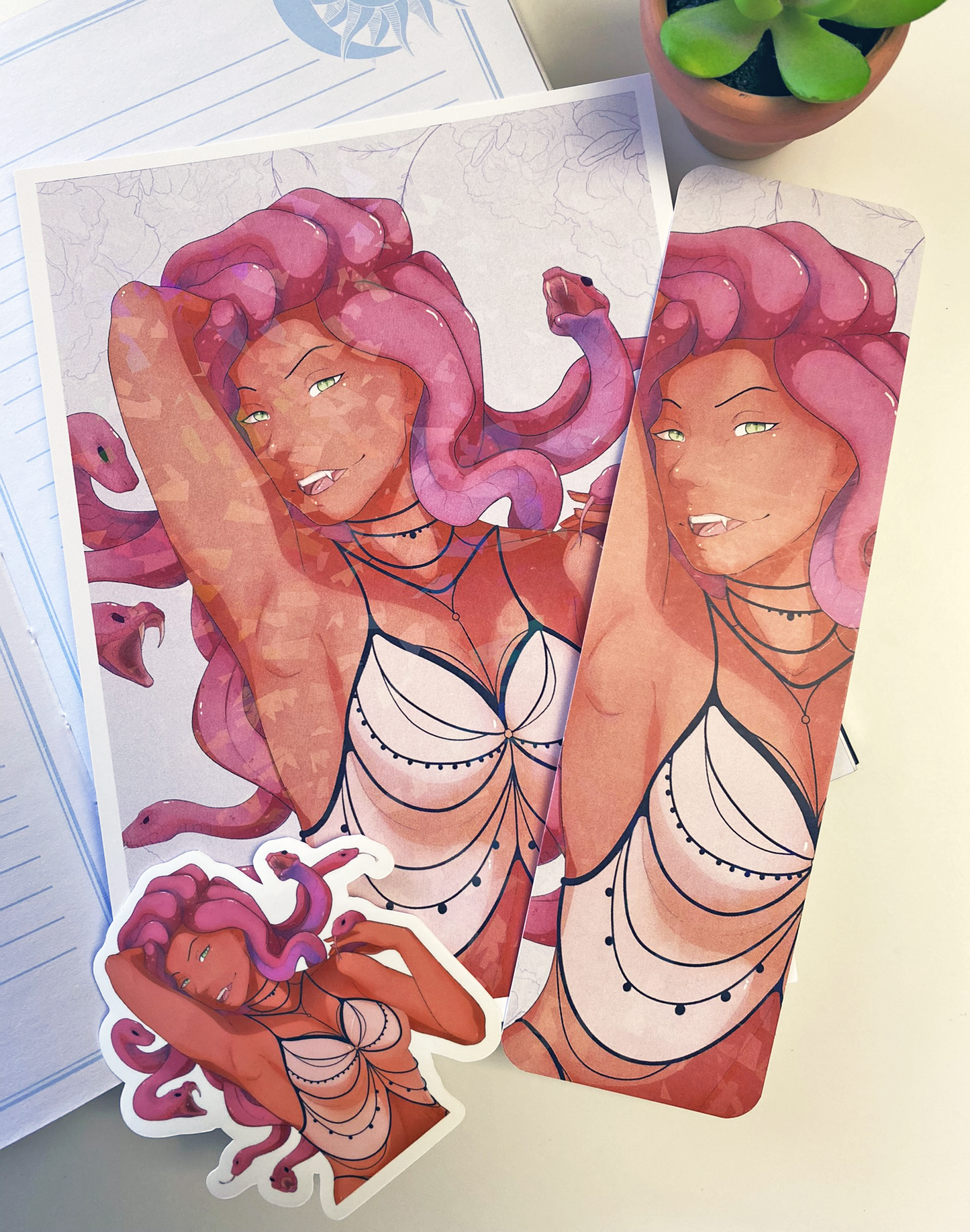 Original Holographic Art Print Bundle Medusa 5 x 7