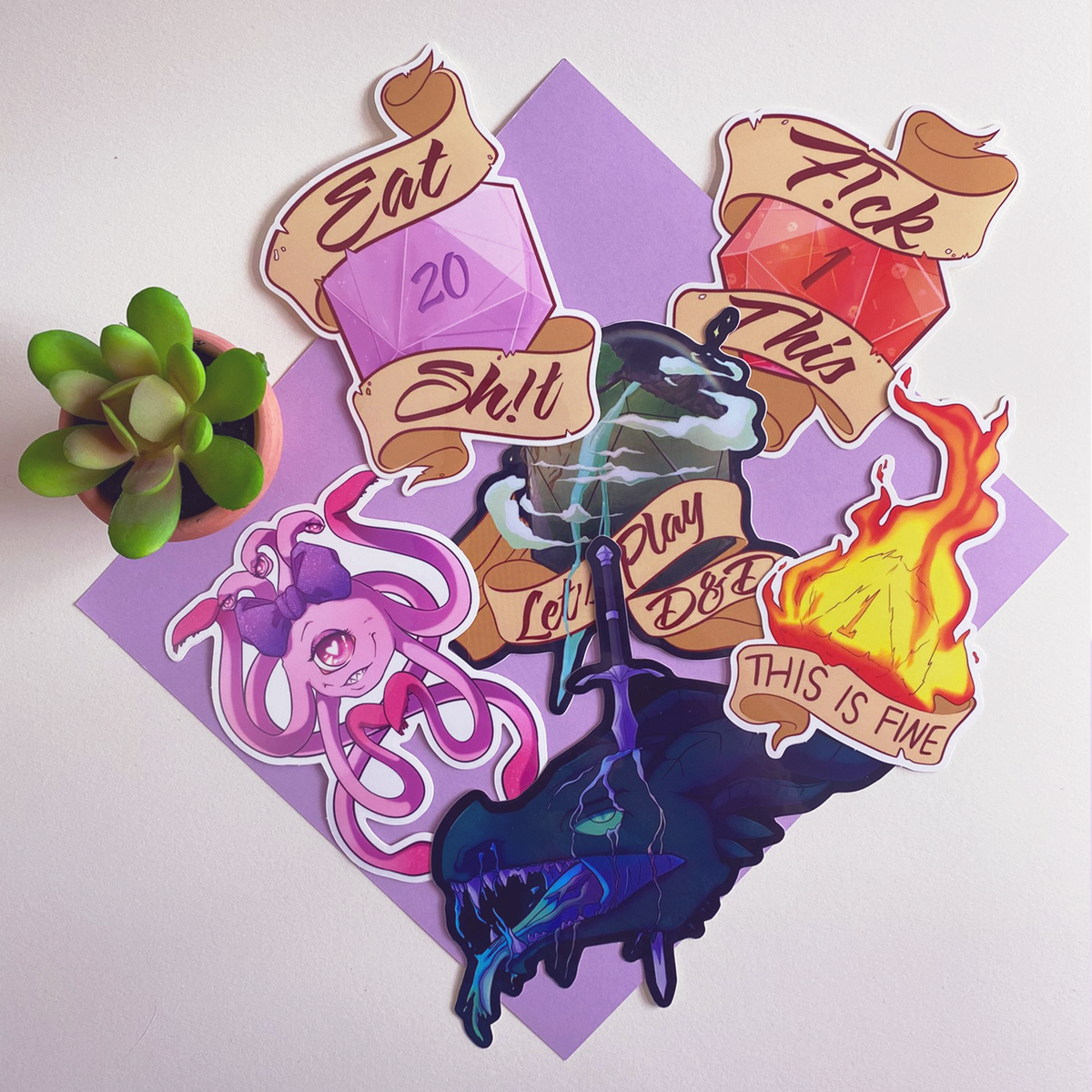 Nd Sticker Dungeons and Dragons Original Vinyl Sticker Bundle – Skye’s Art Studio