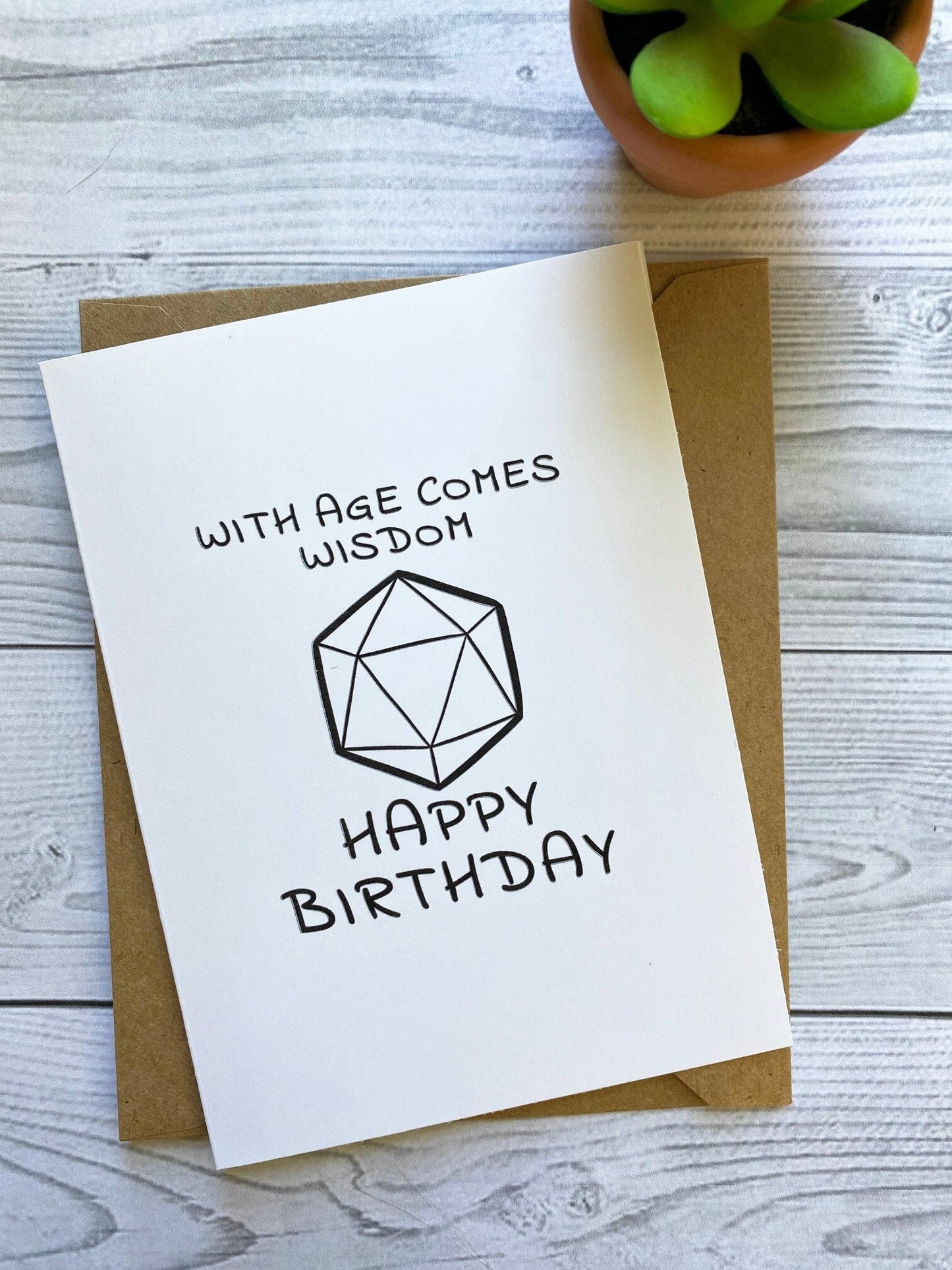 DnD Greeting Card 3 Set "With Age Comes Wisdom Happy Birthday" Blank Inside