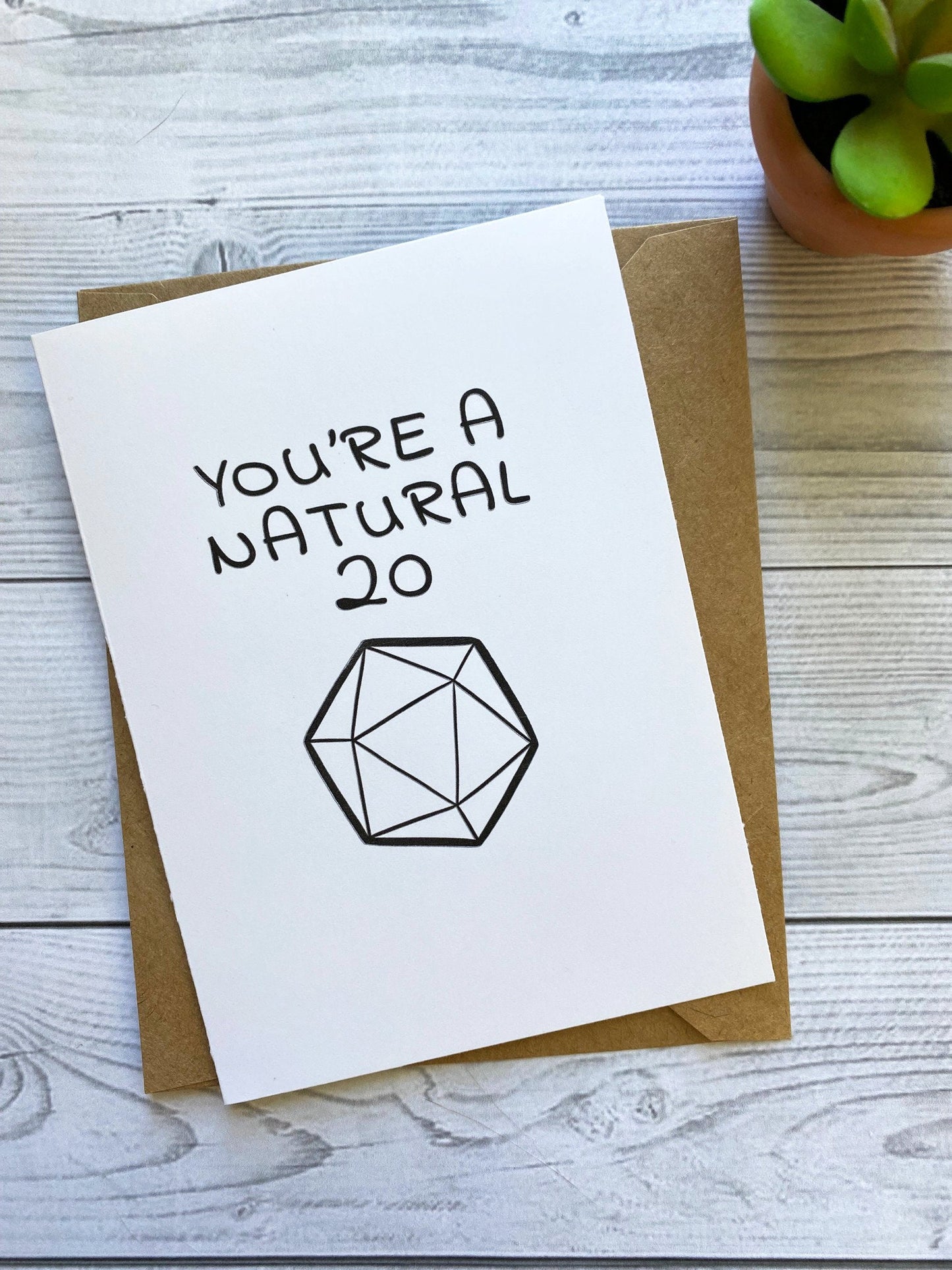 DnD Greeting Card 3 Set "You're a Natural 20" Blank Inside