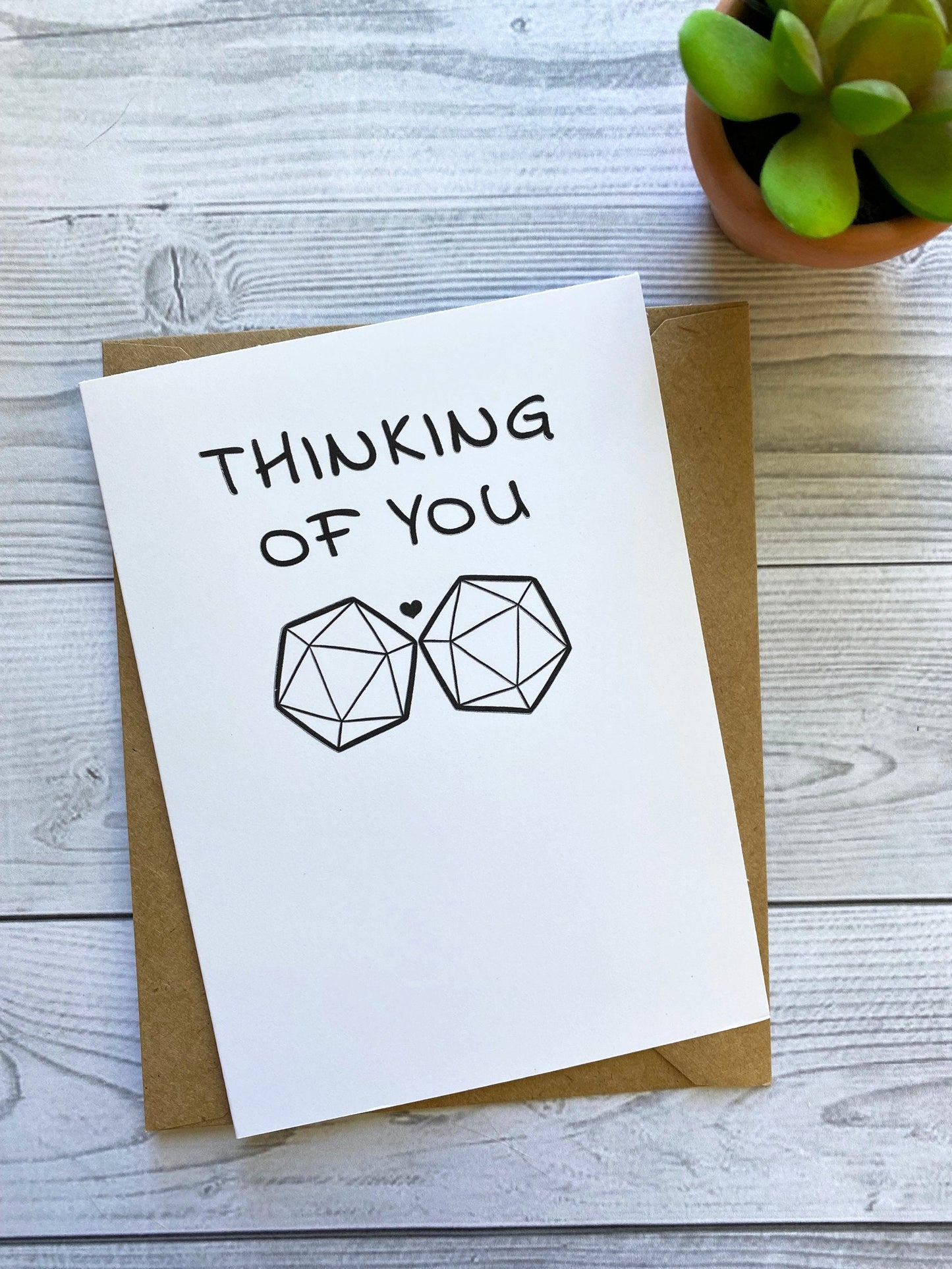 DnD Greeting Card 3 Set "Thinking of You" Blank Inside